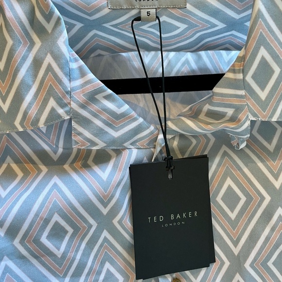 Brand New With Tags Ted Baker London Geometric Pastel Button Down Shirt - Picture 5 of 6